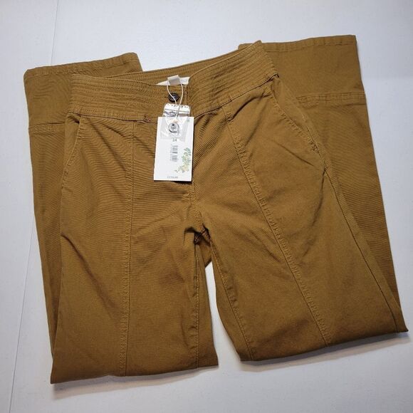 Chelsea & Violet Stretch High Rise Button Fly Front Pants Mustard Chartreuse NEW - Picture 6 of 12